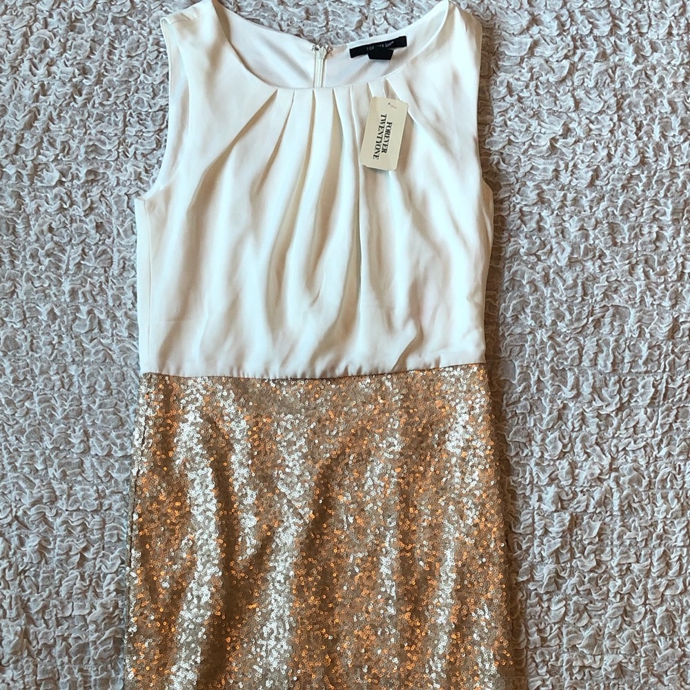NWT Forever 21 gold sequin dress